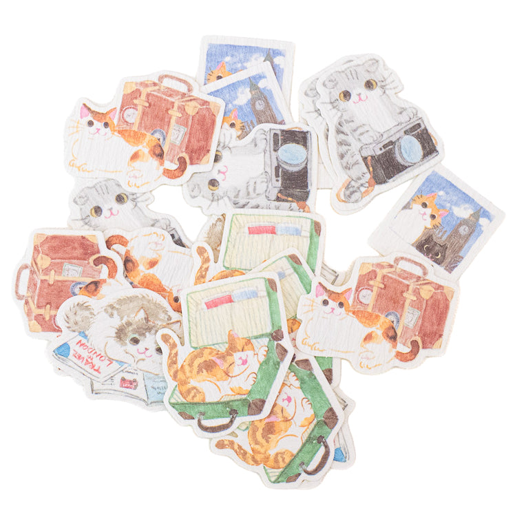 Japanische Sticker - Reisende Katzen