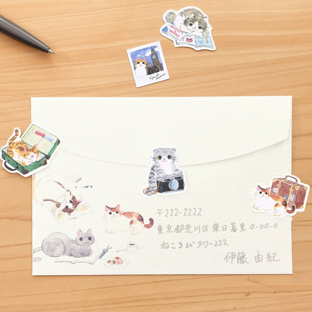 Japanische Sticker - Reisende Katzen