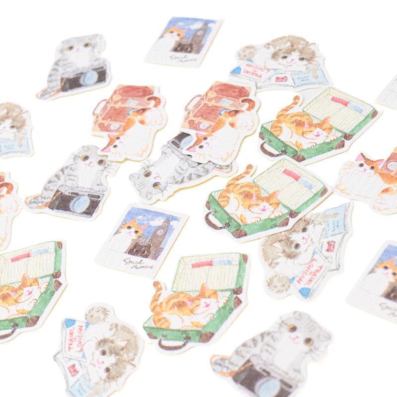 Japanische Sticker - Reisende Katzen