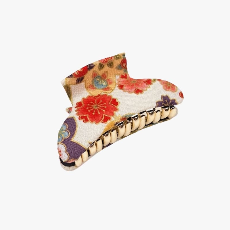 Japanische Stoff-Haarklammern Weiß