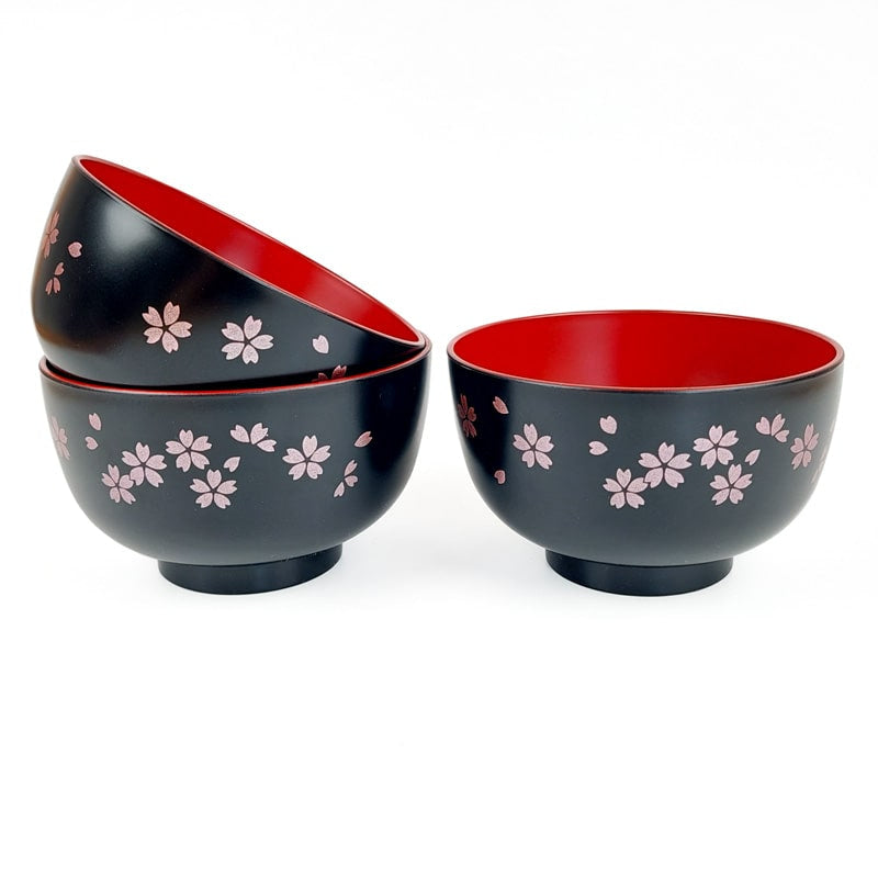 Japanische Suppenschüssel - Black Sakura