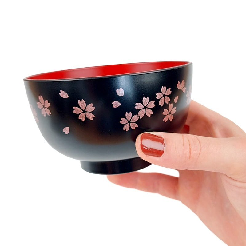 Japanische Suppenschüssel - Black Sakura