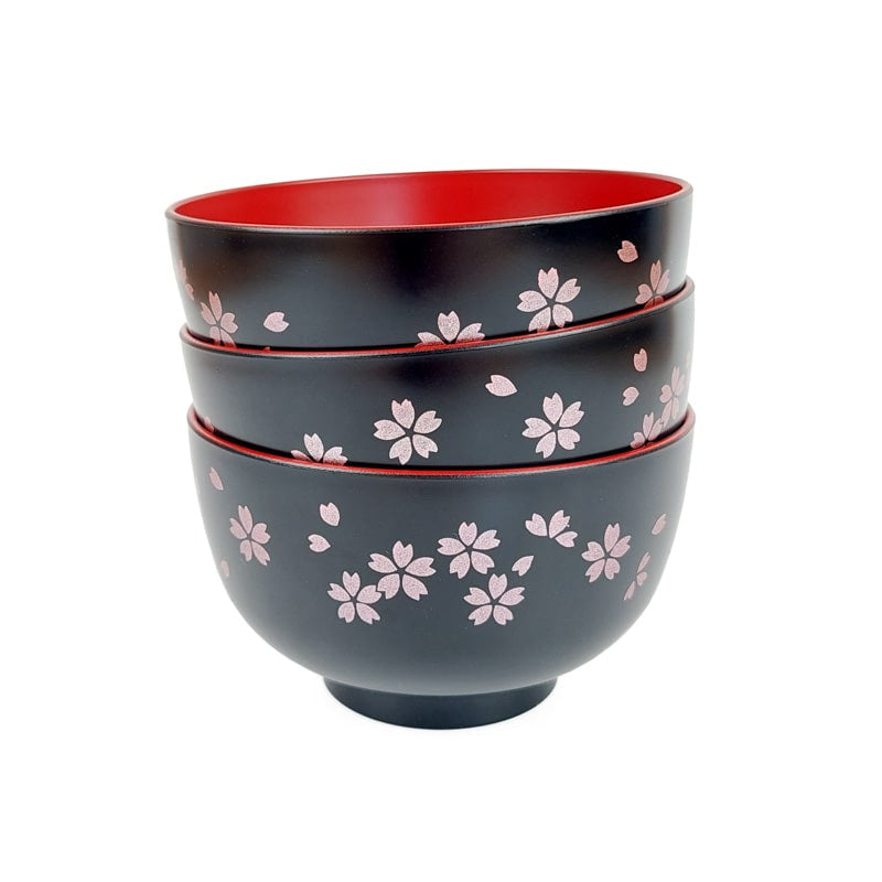 Japanische Suppenschüssel - Black Sakura