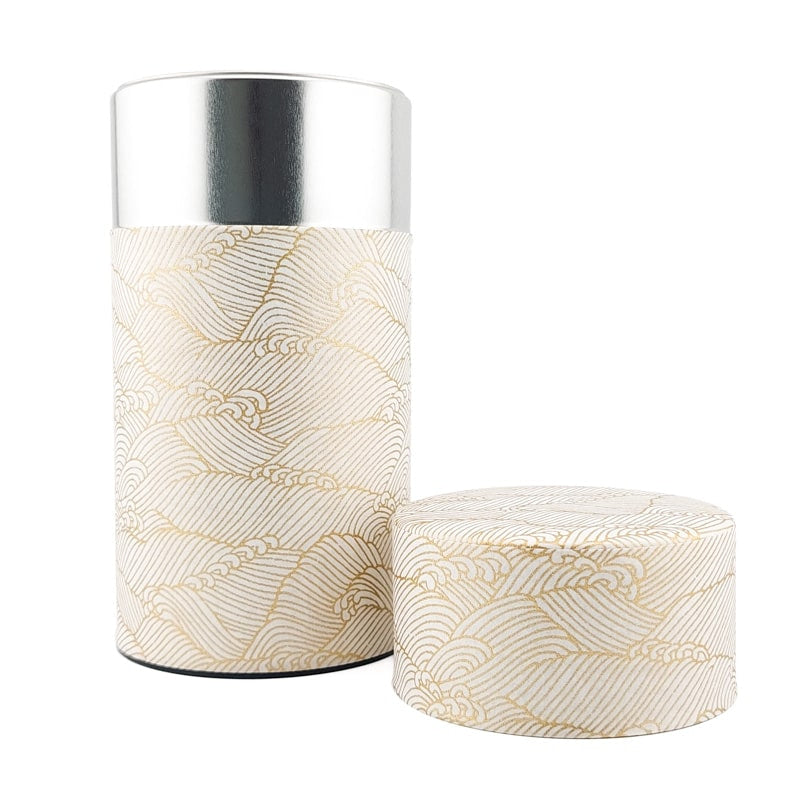 Japanische Teedose - Goldene Wellen