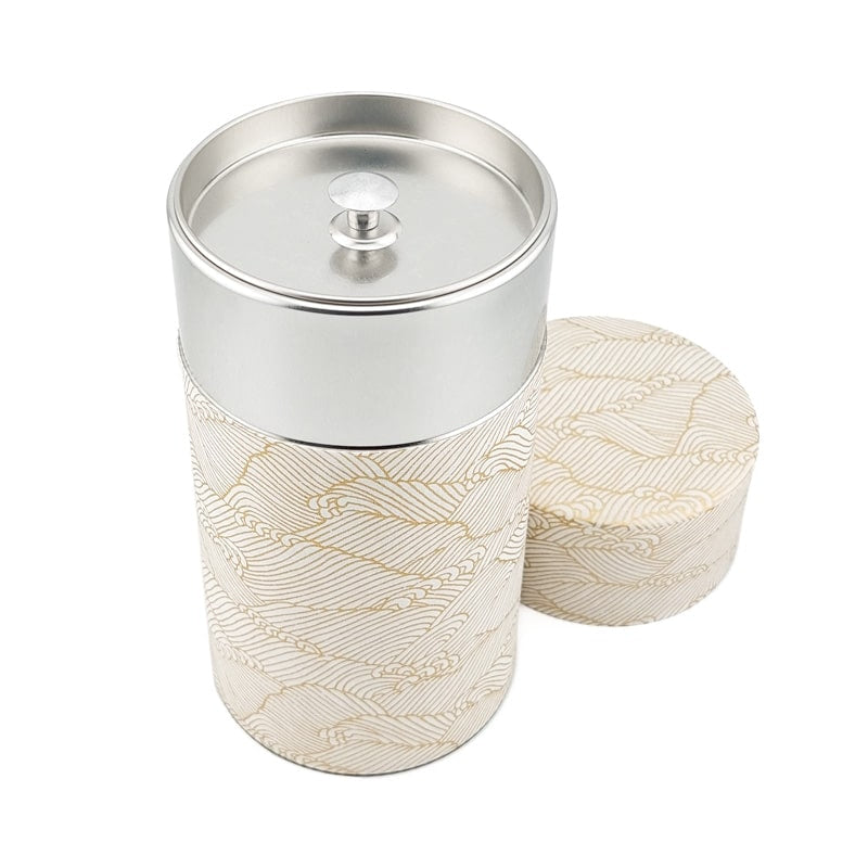 Japanische Teedose - Goldene Wellen
