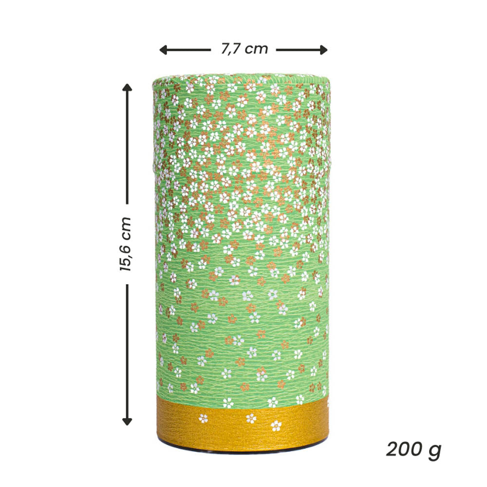 Japanische Washi-Teedose - Hanazono Grün