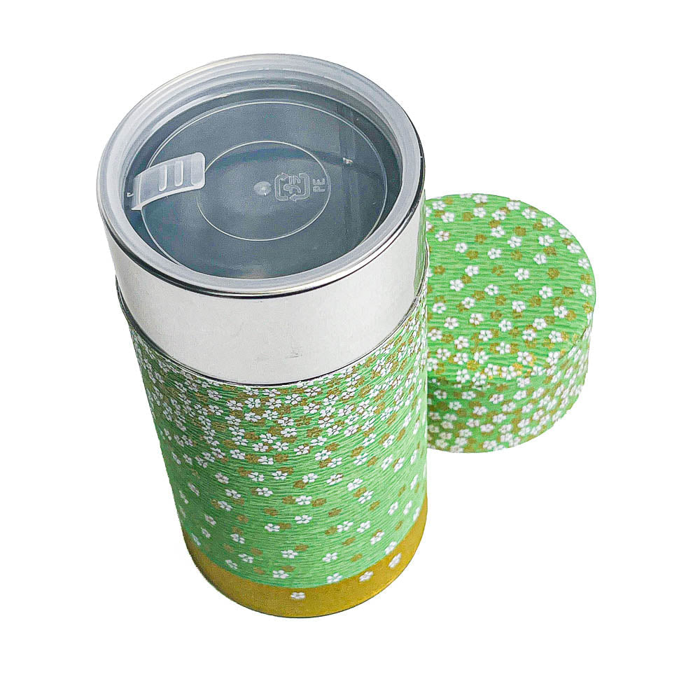 Japanische Washi-Teedose - Hanazono Grün
