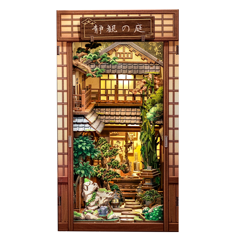 Japanischer Book Nook Serene Courtyard