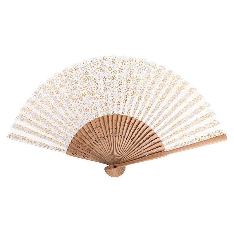 Japanischer Fächer aus Mino-Washi mit Kirschblütenmotiv