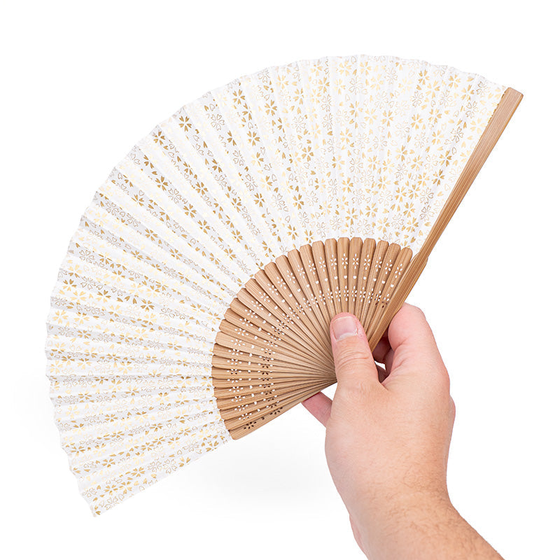 Japanischer Fächer aus Mino-Washi mit Kirschblütenmotiv