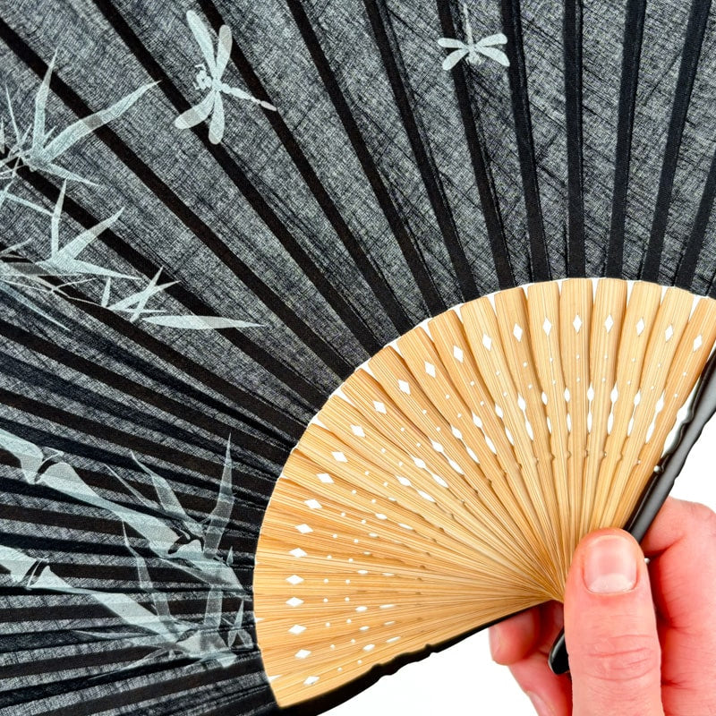 Japanischer Fächer - Schwarz Tonbo