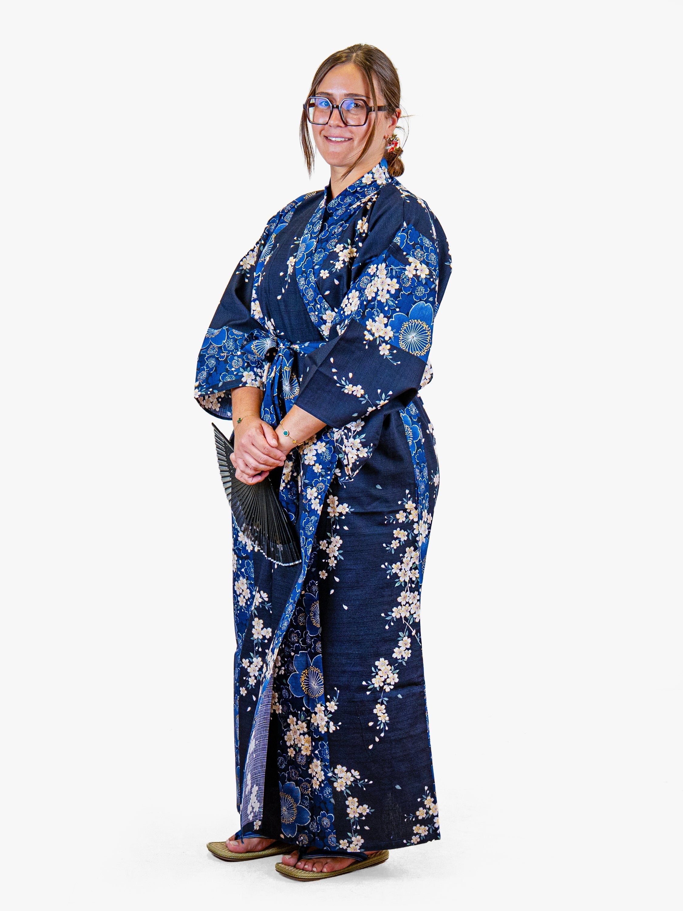 Japanischer Kimono Damen – Blaue Sakura