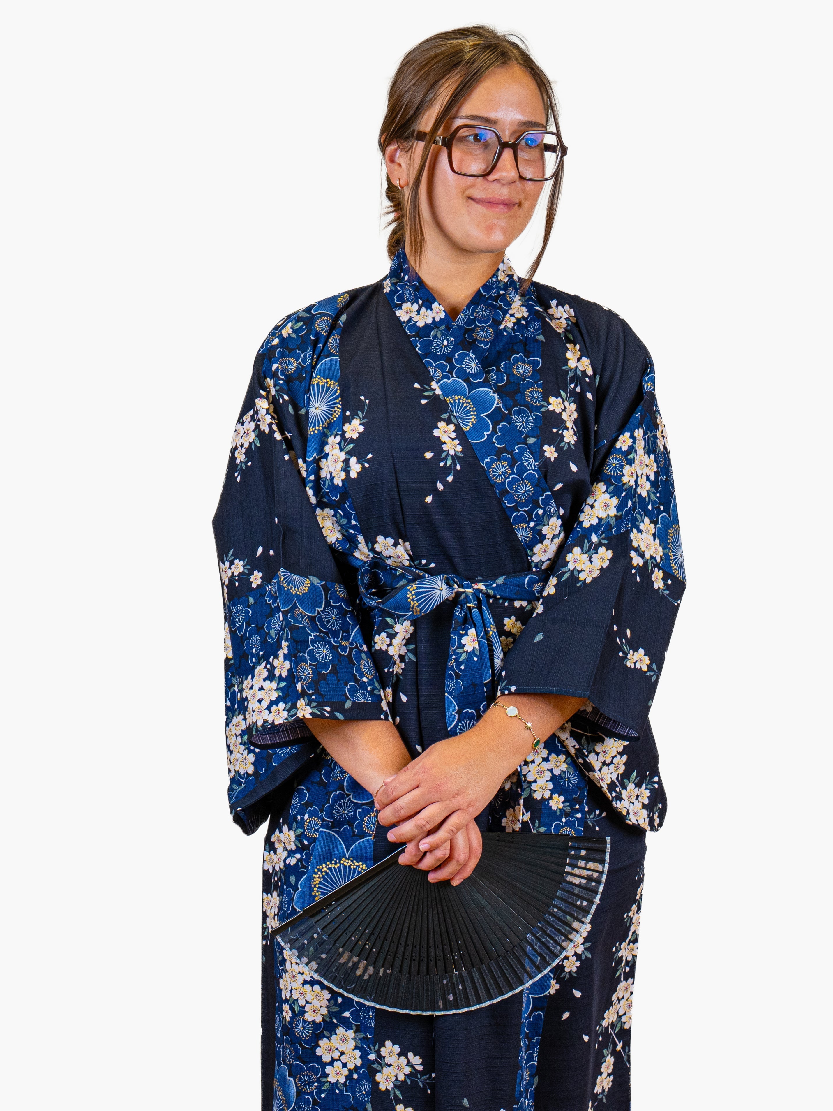 Japanischer Kimono Damen – Blaue Sakura