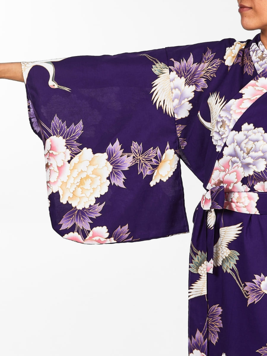 Japanischer Kimono Damen - Botan to Tsuru Einheitsgröße