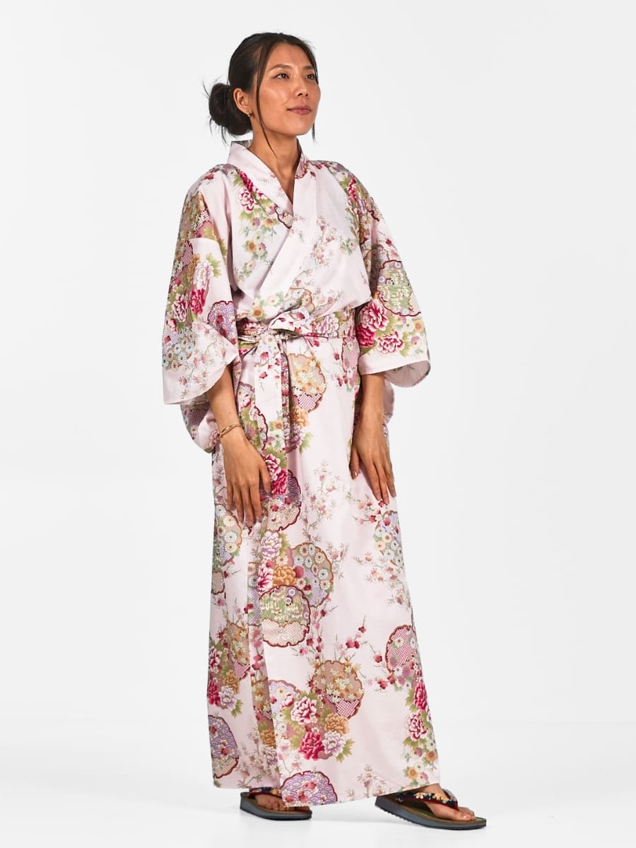 Japanischer Kimono Damen – Maru Mon Einheitsgröße
