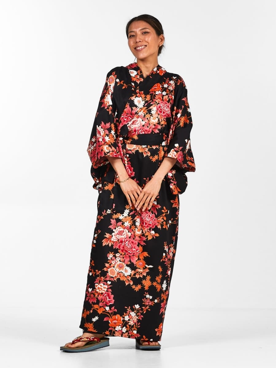 Japanischer Kimono Damen - Sakura to Botan Einheitsgröße