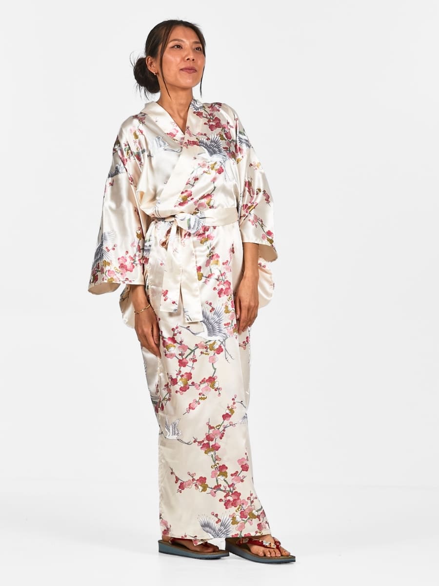 Japanischer Kimono Damen - Ume to Tsuru Einheitsgröße