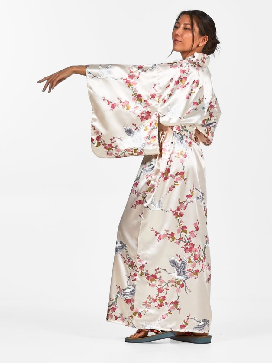 Japanischer Kimono Damen - Ume to Tsuru Einheitsgröße