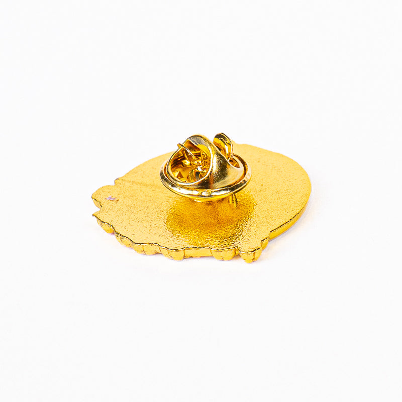Japanischer Metall-Pin – Tempel Fuji und Sakura