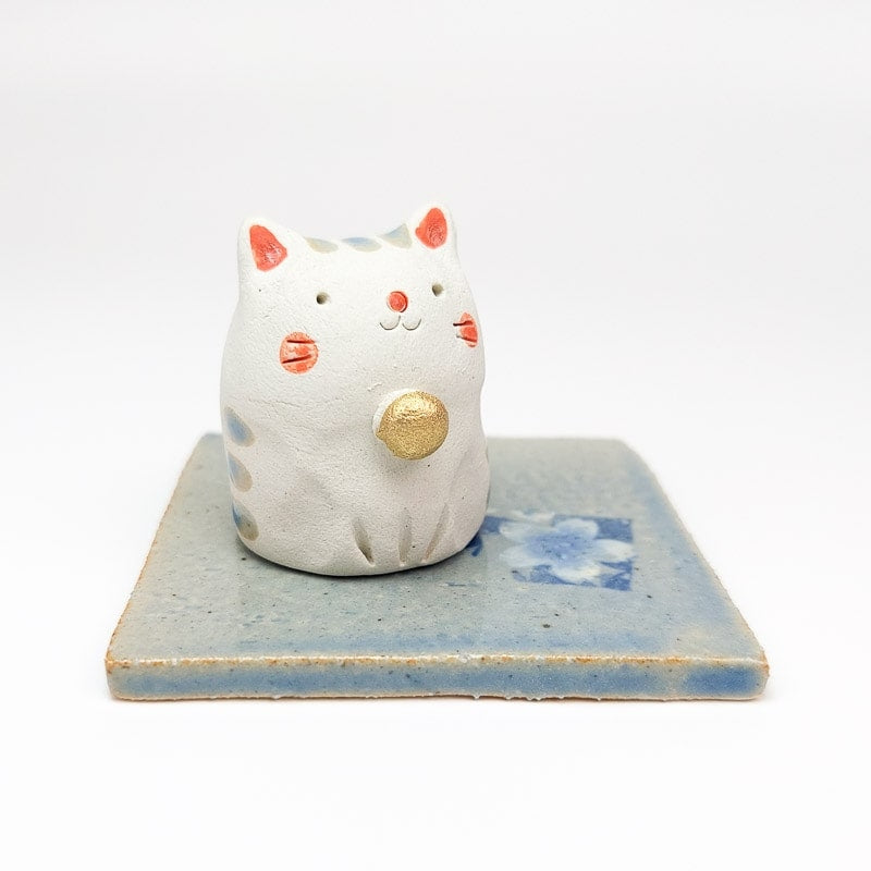 Japanischer Räucherstäbchenhalter Katze