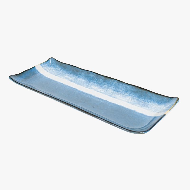 Japanischer Rechteckiger Teller – Blau