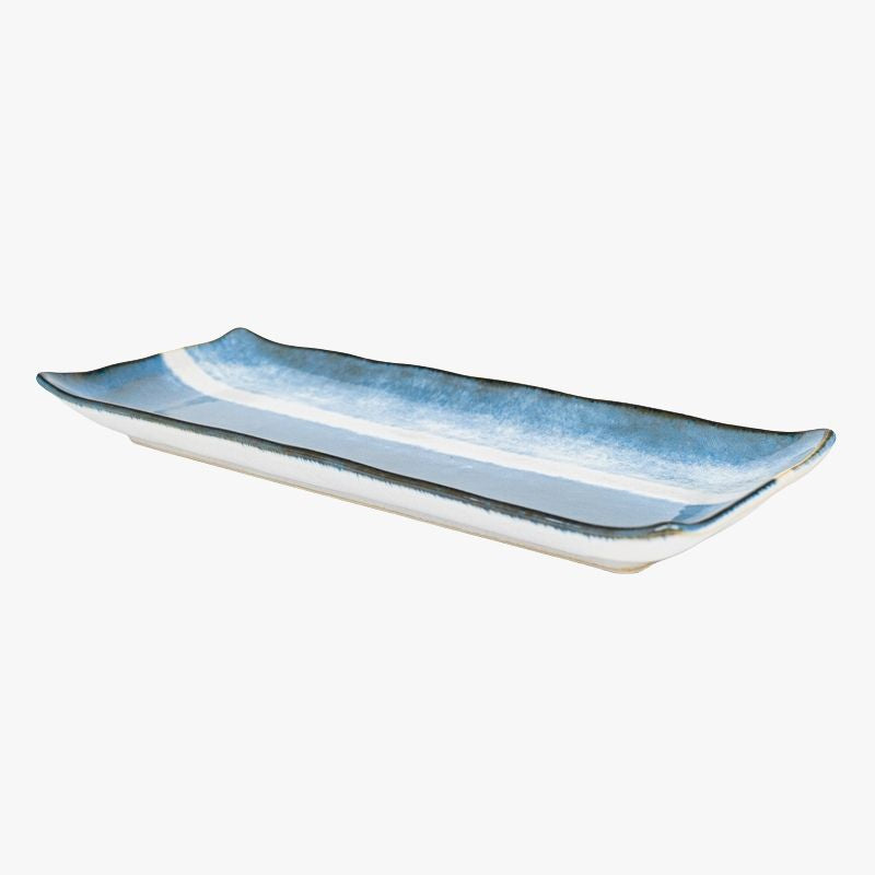 Japanischer Rechteckiger Teller – Blau