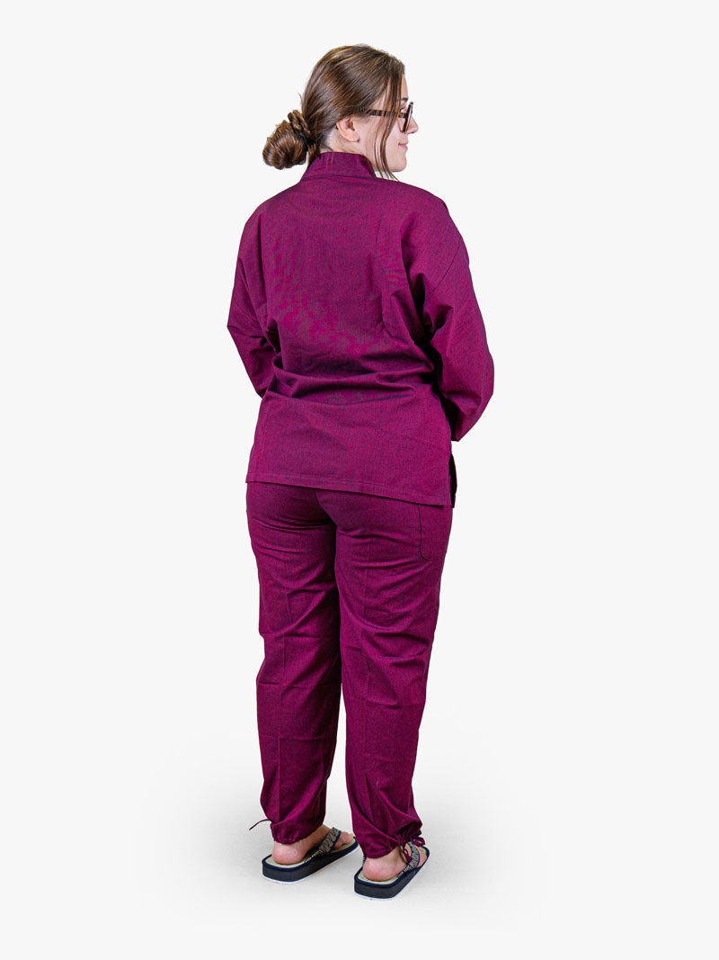 Japanischer Samue-Pyjama Damen – Fuchsia