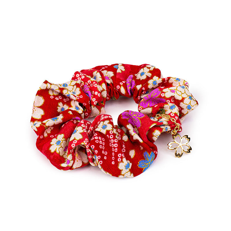 Japanischer Scrunchie - Blumenmuster