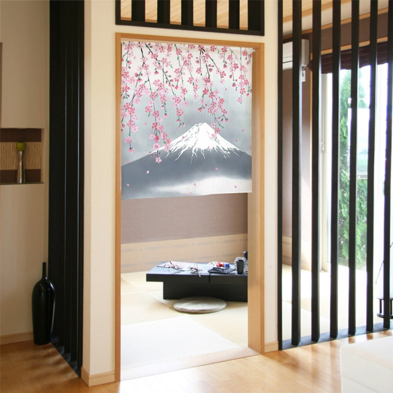japanischer Vorhang Kirschbaum & Fuji 85 x 90 cm