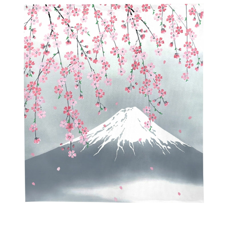 japanischer Vorhang Kirschbaum & Fuji 85 x 90 cm