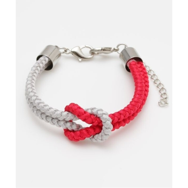 Japanisches Armband - Knoten Herren Rot/Grau