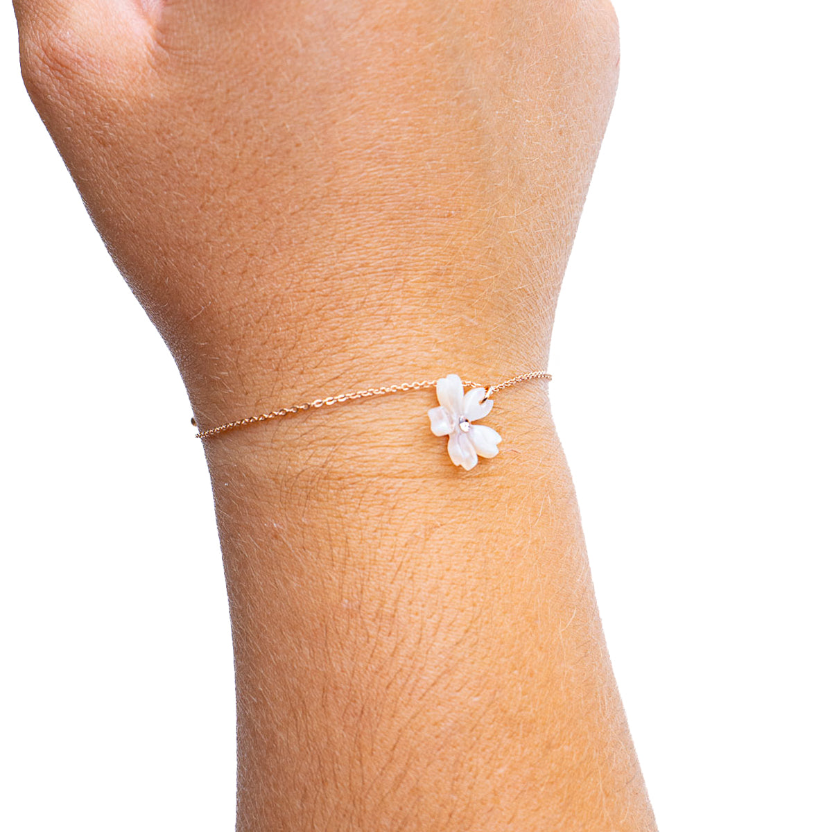 Japanisches Armband Weiße Sakura-Blüte