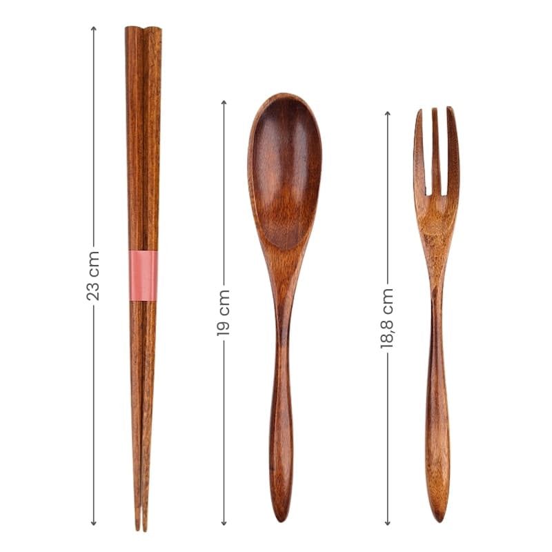 Japanisches Besteck - Set aus Holz