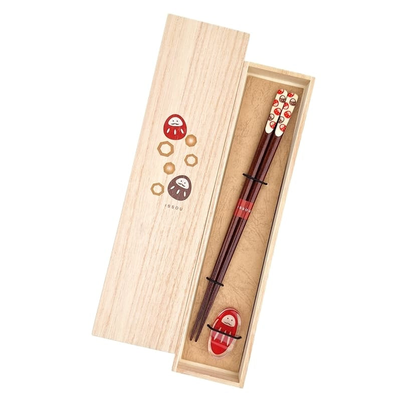 Japanisches Essstäbchen-Set - Daruma-Motiv