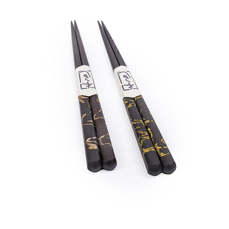 Japanisches Essstäbchen-Set – Lackiertes Ebenholz