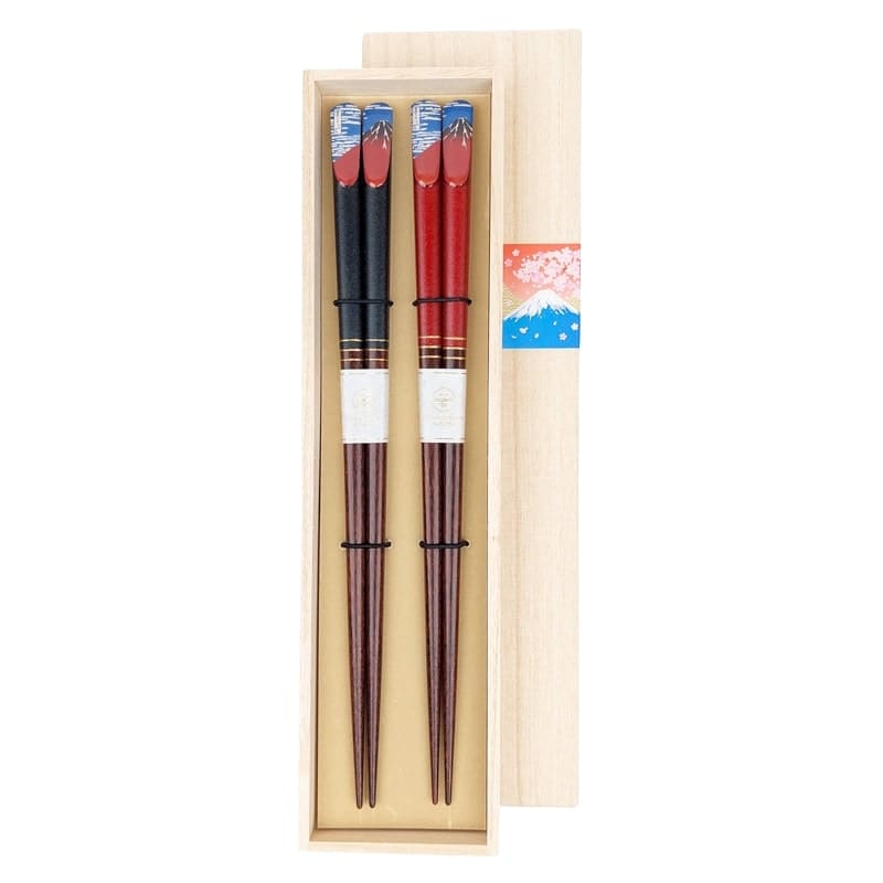 Japanisches Essstäbchen-Set - Mont Fuji Rot