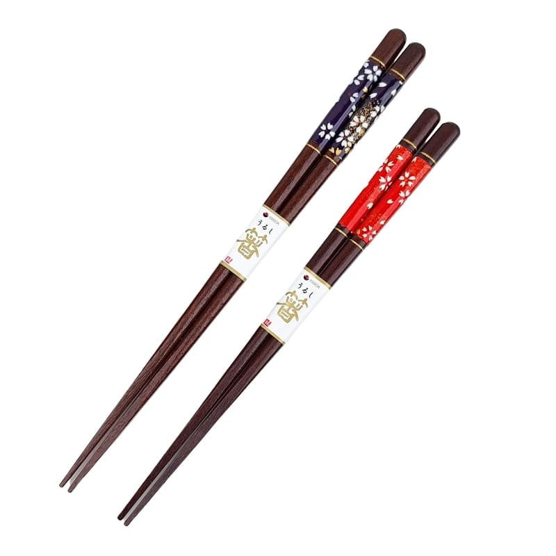 Japanisches Essstäbchen-Set Rot & Blau