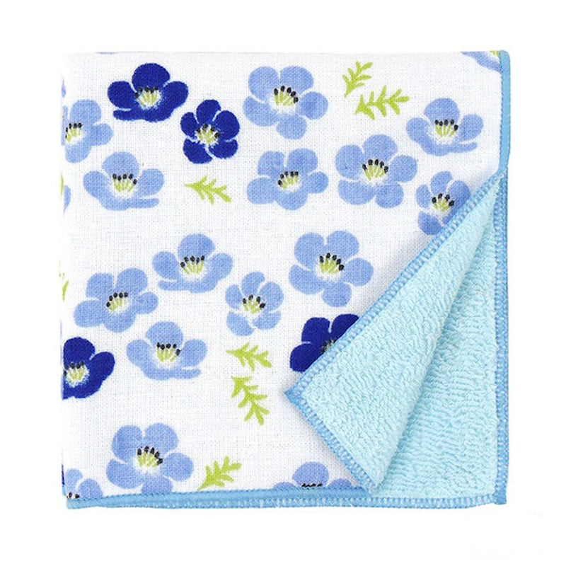 Japanisches Handtuch - Kleine Blaue Blumen
