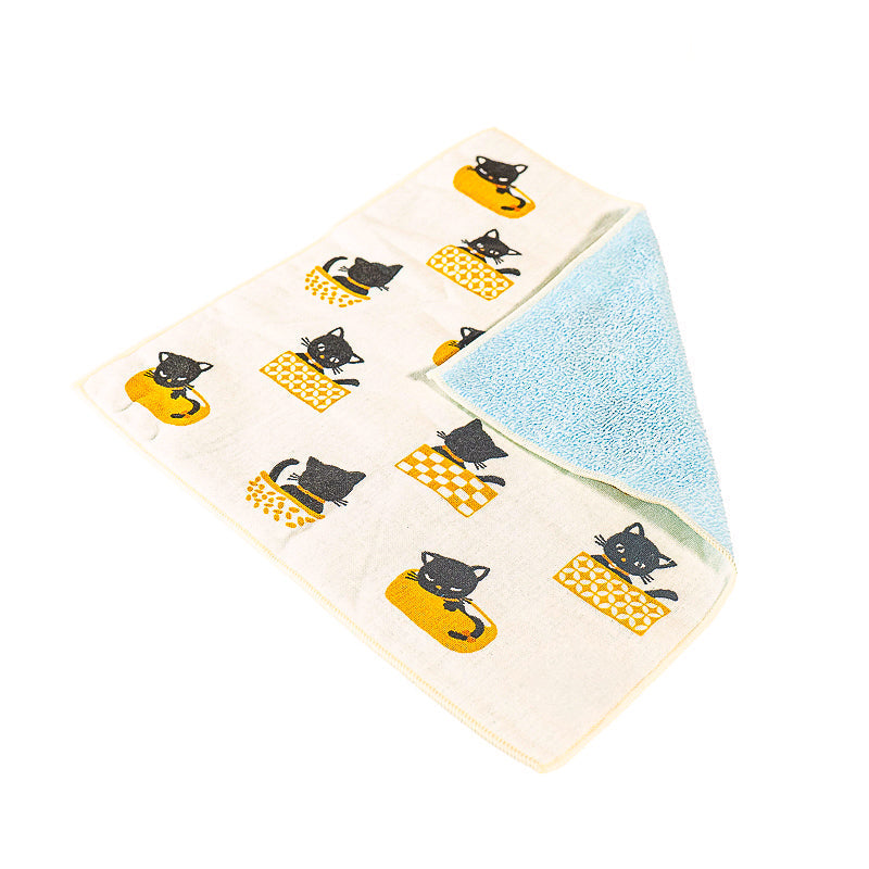 Japanisches Handtuch - Schwarze Katze