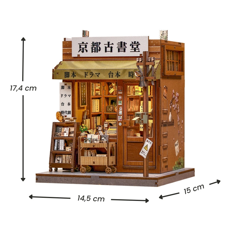 Japanisches Holz-Miniaturhaus-Bausatz Antique Bookery of Kyoto