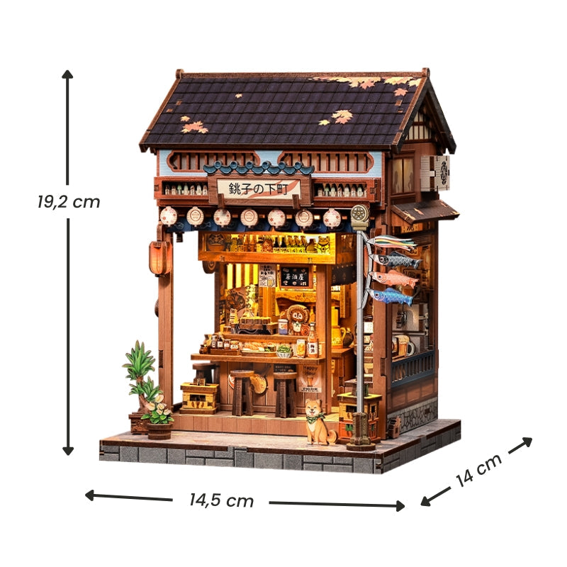 Japanisches Holz-Miniaturhaus-Bausatz Choshi No Shitamachi