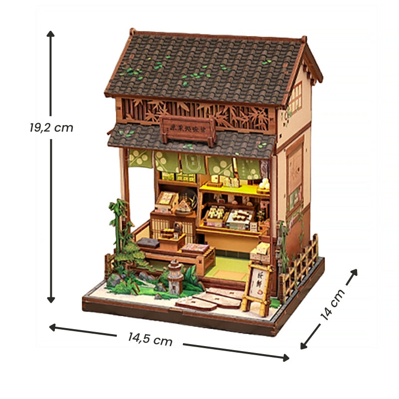 Japanisches Holz-Miniaturhaus-Bausatz Kanmi-Dokoro Teehaus