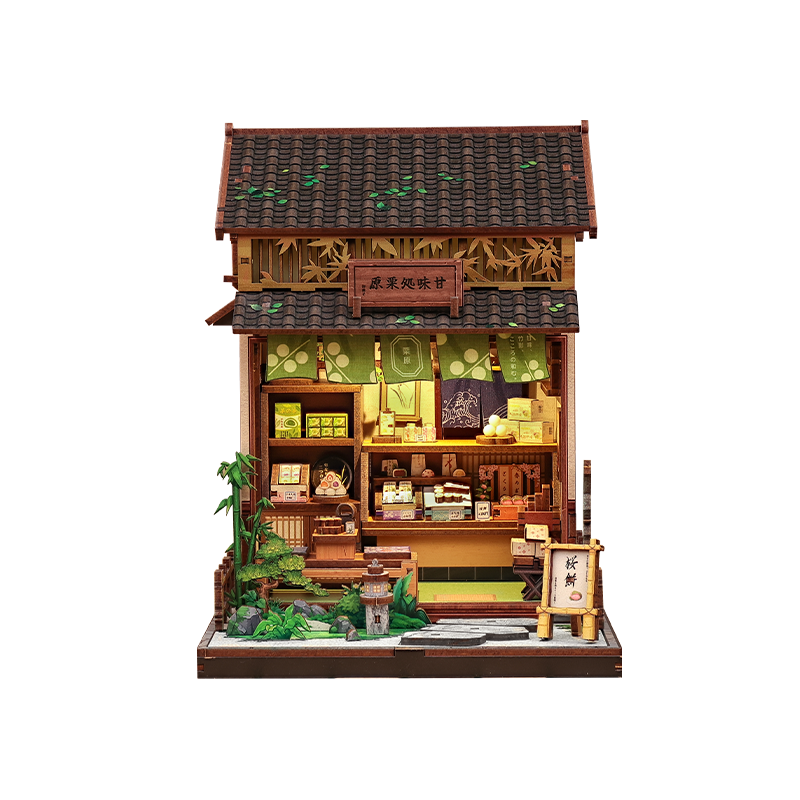 Japanisches Holz-Miniaturhaus-Bausatz Kanmi-Dokoro Teehaus