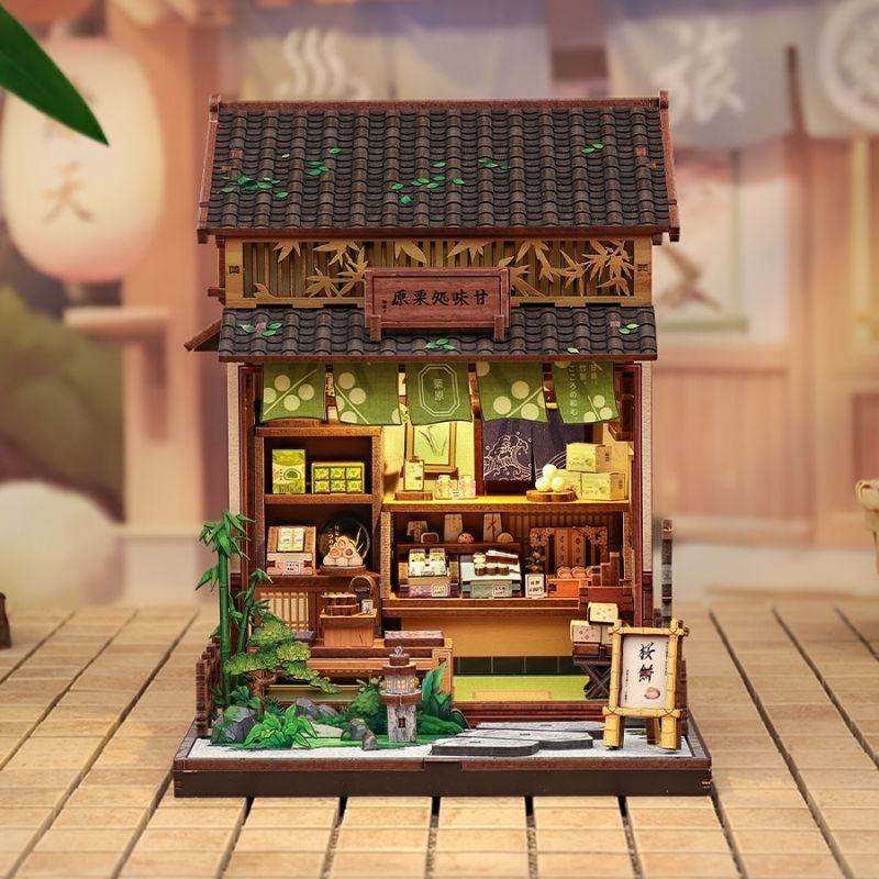 Japanisches Holz-Miniaturhaus-Bausatz Kanmi-Dokoro Teehaus