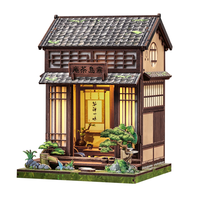 Japanisches Holz-Miniaturhaus-Bausatz Kirishima Cha-An