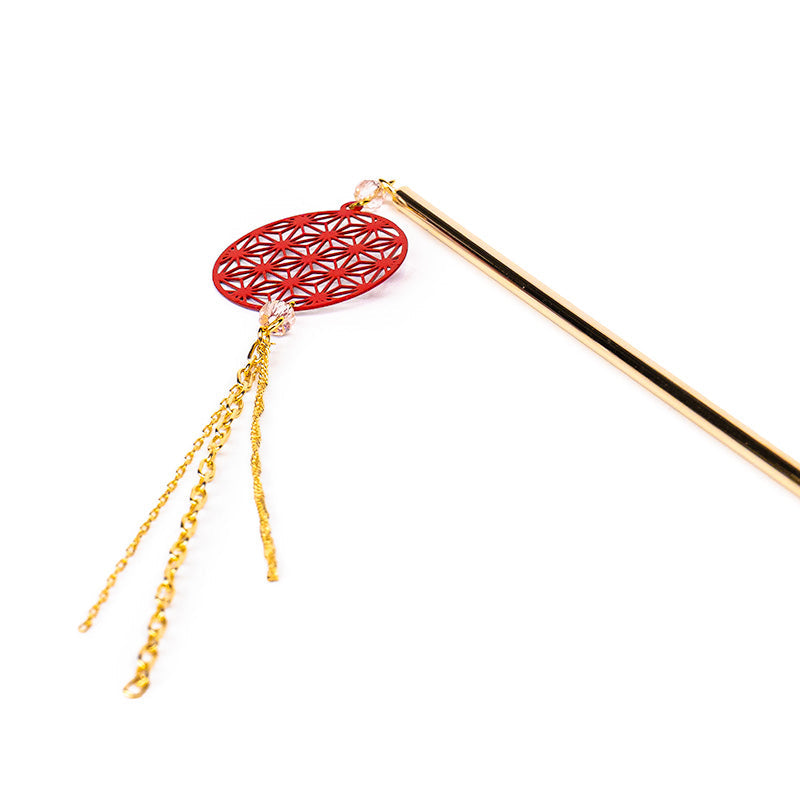 Japanisches Kanzashi - Asanoha Rot