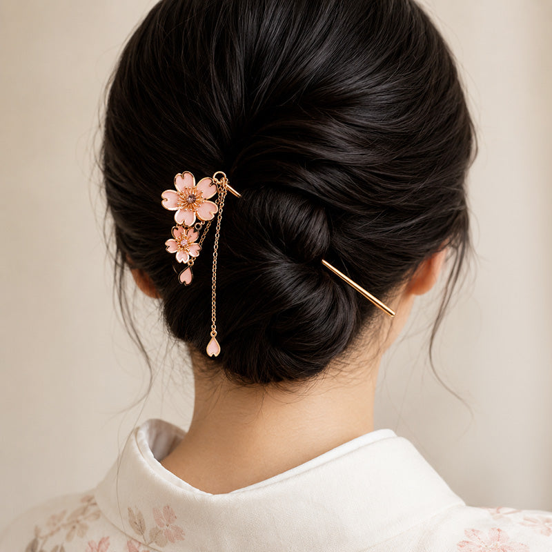 Japanisches Kanzashi - Sakura Blüten