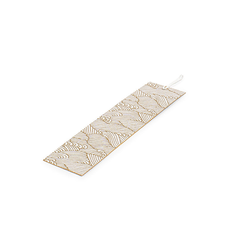 Japanisches Lesezeichen Mino Washi Weiß Wellen