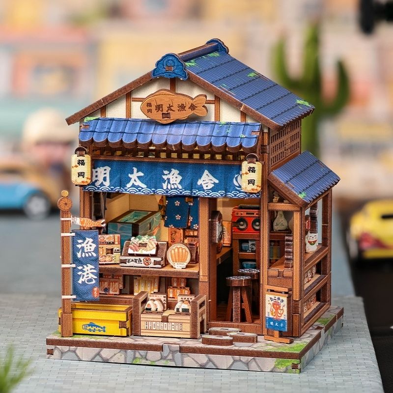 Japanisches Mini-Holzhaus-Bausatz Fukuoka Mentaiko Kitchen