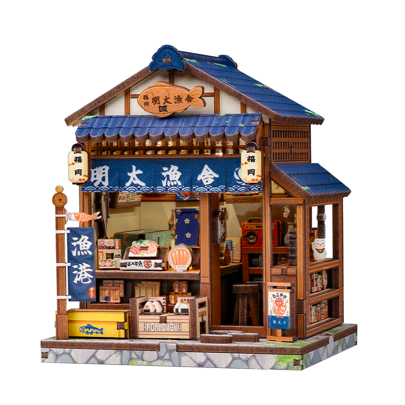 Japanisches Mini-Holzhaus-Bausatz Fukuoka Mentaiko Kitchen